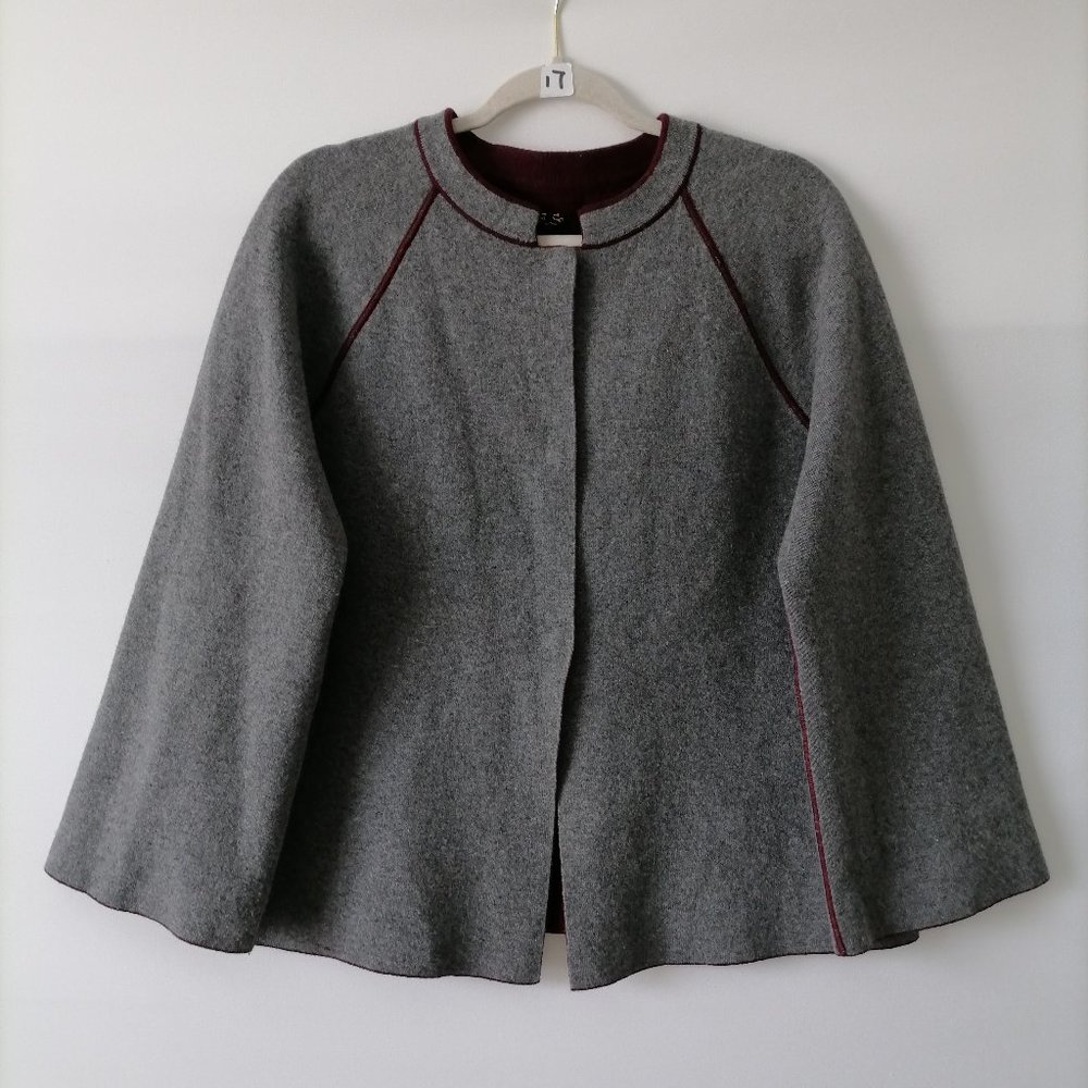 L S Womens Charcoal Gray Long Sleeve Reversible Jacket Size M
